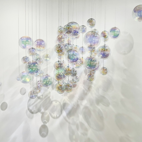 Alva Gallagher: One Last Breath, 2024, Blown glass and steel, 90 x 48 x 48 inches