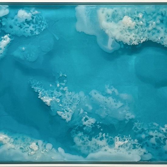 Alva Gallagher: Refuge, 2021, Cast resin, 24 x 48 inches (framed dimensions: 25.5 x 49.5 x 2 inches)