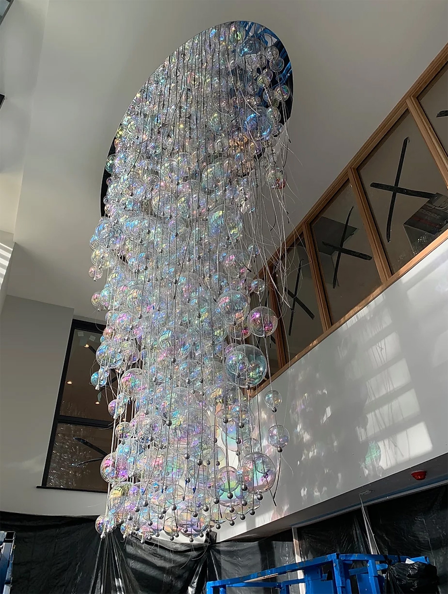 Alva Gallagher: Reverie, Integrated blown glass and stainless steel