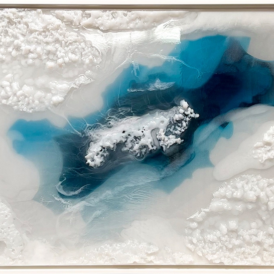 Alva Gallagher: Rift, 2022, Cast resin, 24 x 48 inches (framed dimensions: 25.5 x 49.5 x 2 inches)