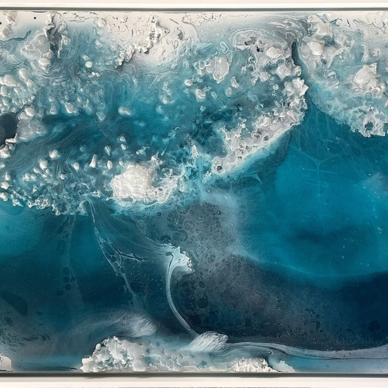 Alva Gallagher: Tempest, 2022, Cast resin, 24.25 x 48.25 x 1 inches (framed dimensions: 25.5 x 49.5 x 2 inches)