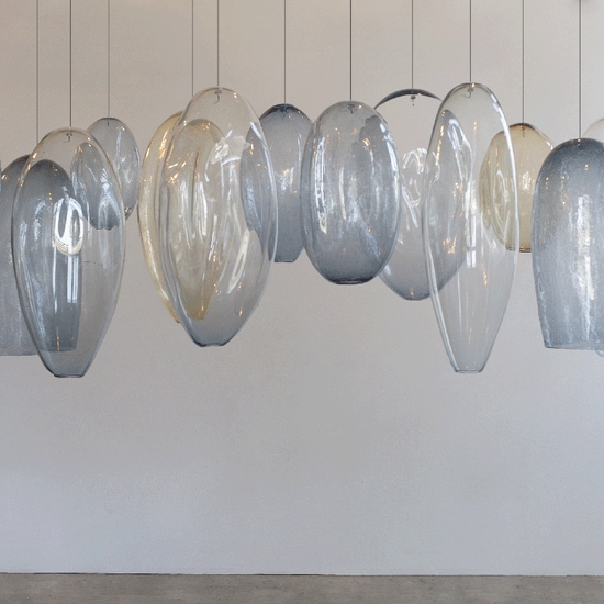 Ann Gardner, Blue Wave, 2026, Blown Glass, 30 x 82 x 36 inches