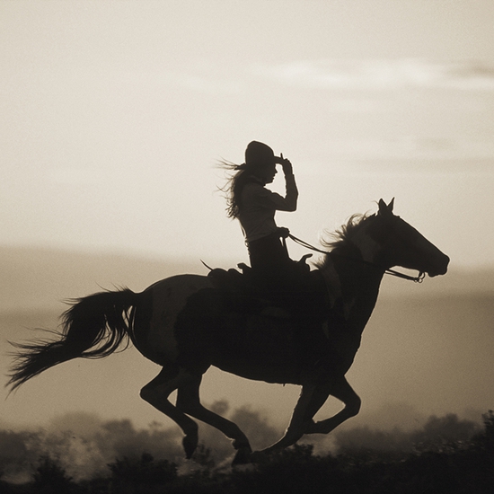 Jules Frazier: Girl on Horseback, Ellensburg, Washington, 1988, 2009, Fine art archival print, 20 x 30 and 34 x 51 inches