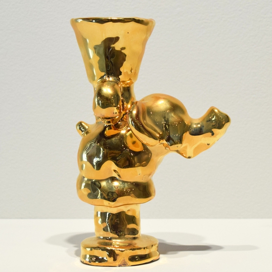 Jeffry Mitchell, elephants, folk art, ceramic, porcelain, contemporary fine art, sculpture