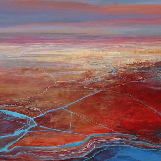 Philip Govedare: Anthropocene 2, 2019, Oil on canvas, 42 x 72 inches (framed dimensions: 43.5 x 73 x 2 inches)