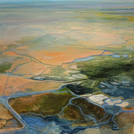 Philip Govedare: Basin, 2018, Oil on canvas, 66 x 61 x 2 inches (framing dimensions: 67 x 62 x 2 inches)