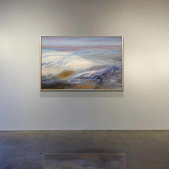 Philip Govedare: Alluvium, 2020, Oil on canvas, 43 x 66 inches (framed dimensions: 44 x 67 x 2 inches)