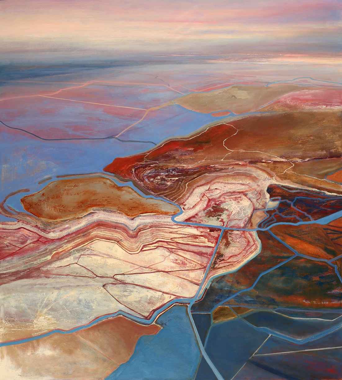 Philip Govedare: Excavation #13, 2021, Oil on canvas, 65 x 58 x 2 inches