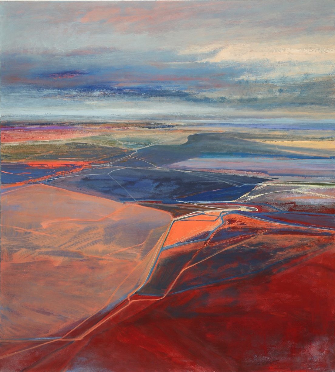Philip Govedare: Excavation 11, 2016, Oil on canvas, 62 x 56 x 2 inches (framed dimensions: 63 x 57 x 2 inches)
