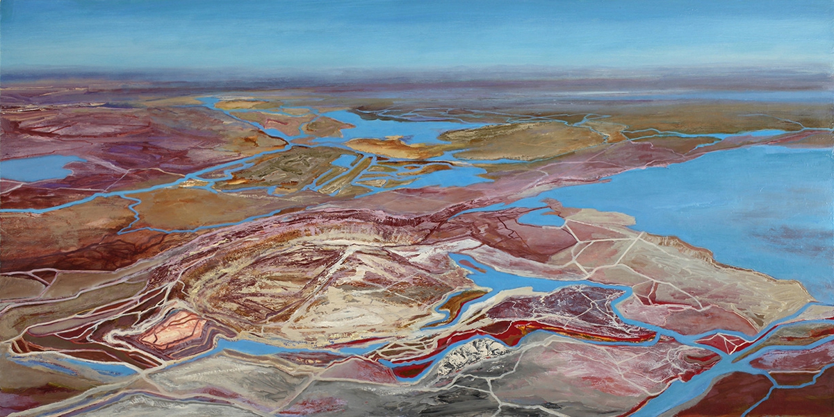 Philip Govedare: Excavation #10, 2015, Oil on canvas, 42 x 85 inches