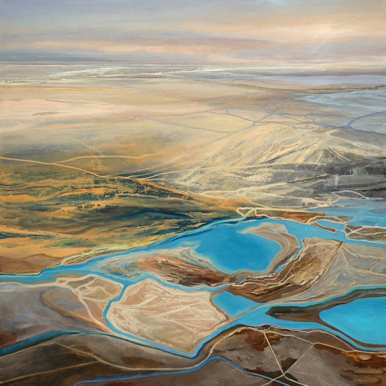 Philip Govedare: Firth, 2022, Oil on canvas, 56 x 52 inches