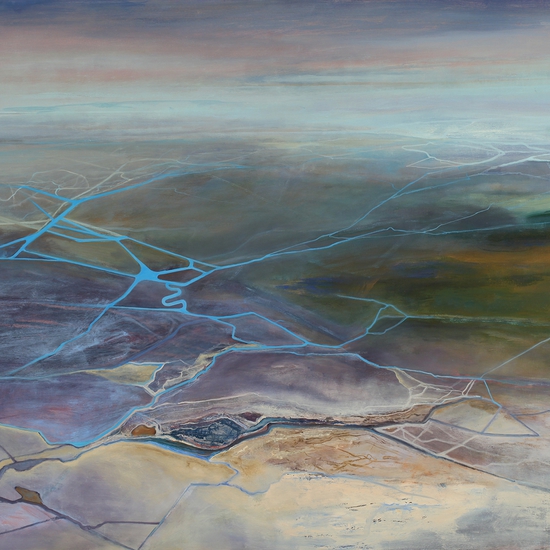 Philip Govedare: Gyre, 2019, Oil on canvas, 60 x 66 x 2 inches (Framed dimensions: 61 x 67 x 2 inches)