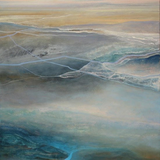 Philip Govedare: Laguna, 2020, Oil on canvas, 54 x 42 inches (framed dimensions: 55 x 43 x 2 inches)