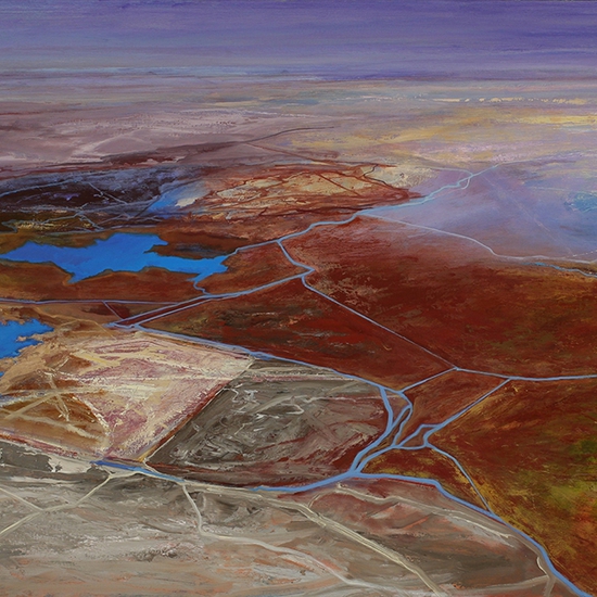 Philip Govedare: Project 5, 2016, Oil on canvas, 39 x 76 inches (framed dimensions: 40 x 77 x 2 inches)