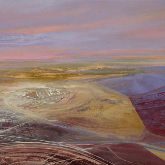 Philip Govedare: Prospect, 2022, Oil on canvas, 31 x 48 inches (framed dimensions: 32 x 49 x 1.75 inches)