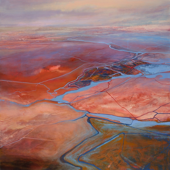 Philip Govedare: Slough, 2018, Oil on canvas, 68 x 60 inches (framed dimensions: 69 x 61 x 2 inches)