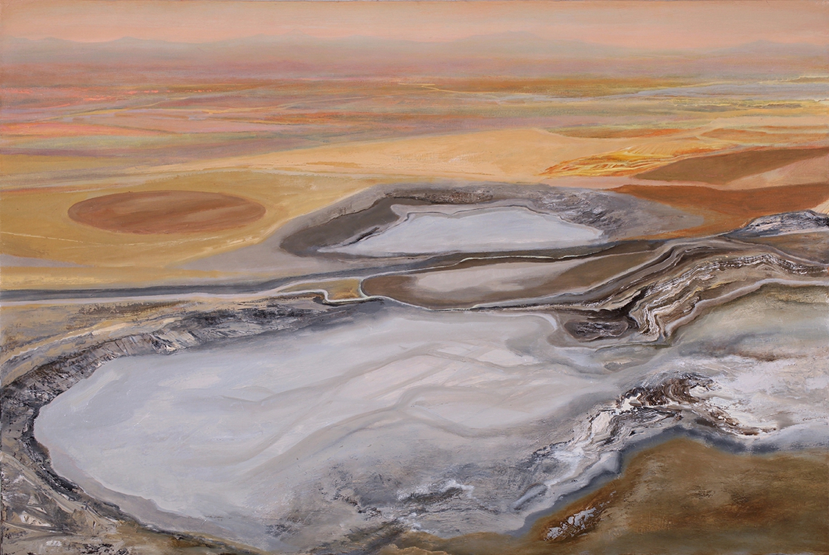 Philip Govedare: Wash, 2021, Oil on canvas, 35 x 52 inches (framed dimensions: 36.25 x 53.25 x 1.75 inches)