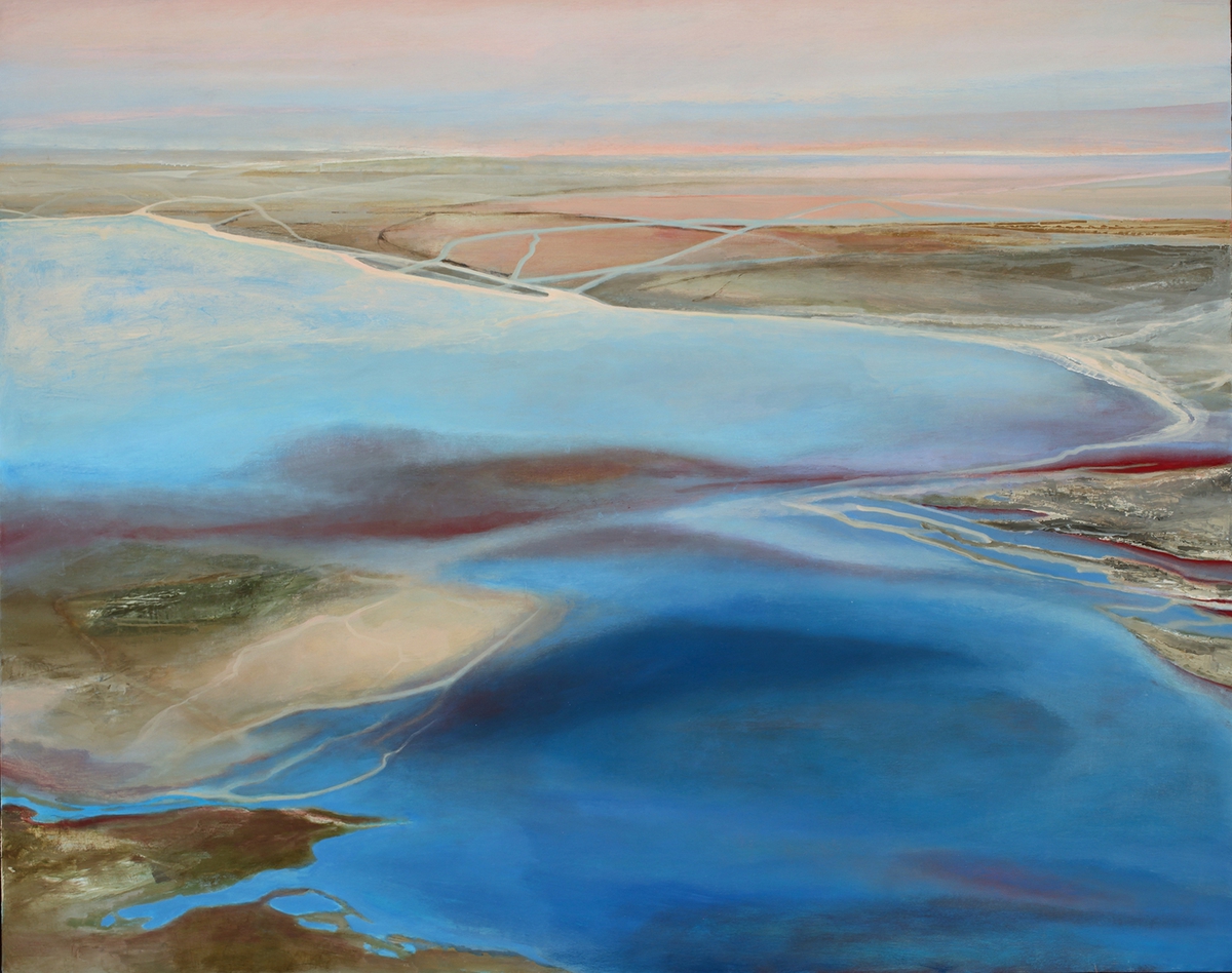 Philip Govedare, Fen, 2025, Oil on canvas, 43 x 54 inches, Framed size 44 x 55 x 2.25 inches