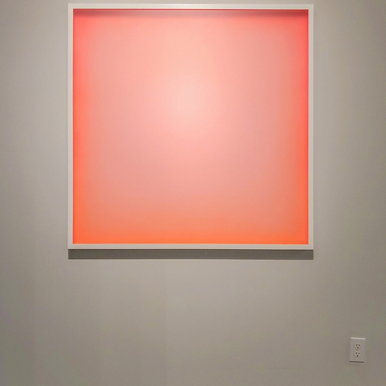 Peter Gronquist: August, 2020, Acrylic and enamel on wood with plexiglass, 45 x 45 x 4 inches