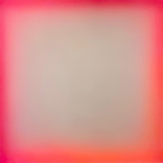 Peter Gronquist: Off Kilter, 2019, Acrylic and enamel on wood and plexiglass, 42 x 42 x 4 inches