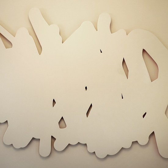 Peter Gronquist: Scribble 9, 2019, Acrylic, enamel and resin on stainless steel, 48 x 70 x 1.25 inches