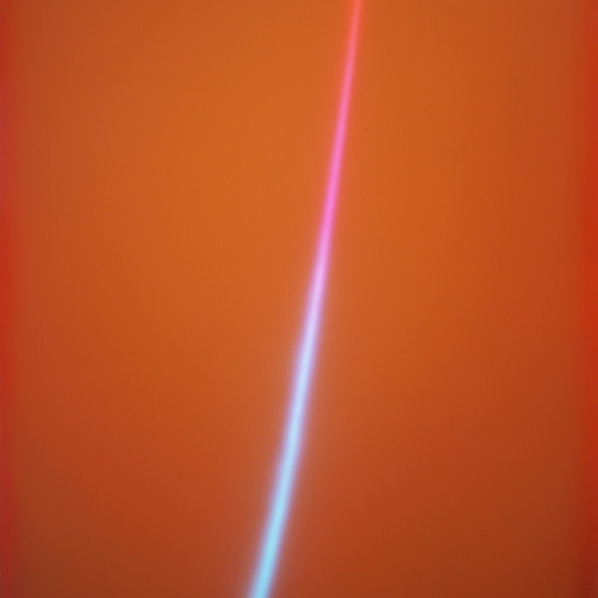 Peter Gronquist: Launch, 2019, Acrylic, enamel and custom programmed LEDs, 96 x 72 x 3.5 inches