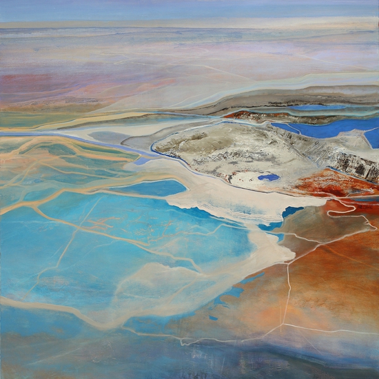 Philip Govedare: Gulf, 2020, Oil on canvas, 48 x 40 inches (framed dimensions: 49 x 41 x 2 inches)