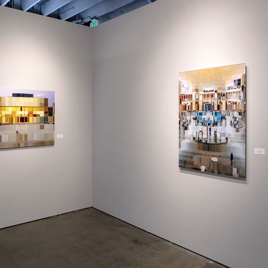 Gallery install of 'The Culture Square (Habima)' and 'Duty Free'
