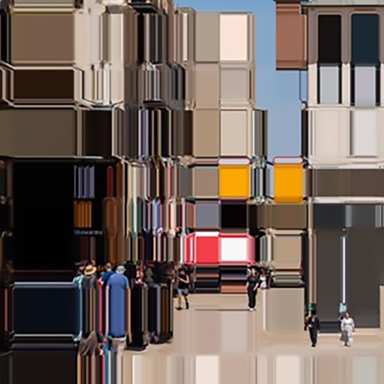 Detail of 'The Entrance to Jerusalem's Old City Market, 2025'