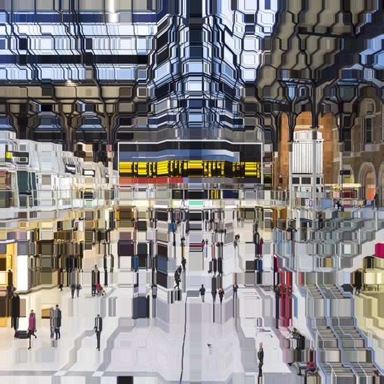 Asaf Gam Hacohen: Liverpool Street Station 18:32, 2018, Archival pigment print, edition of 5 +2AP, 39x39, 47x47, 58 x 58 inches