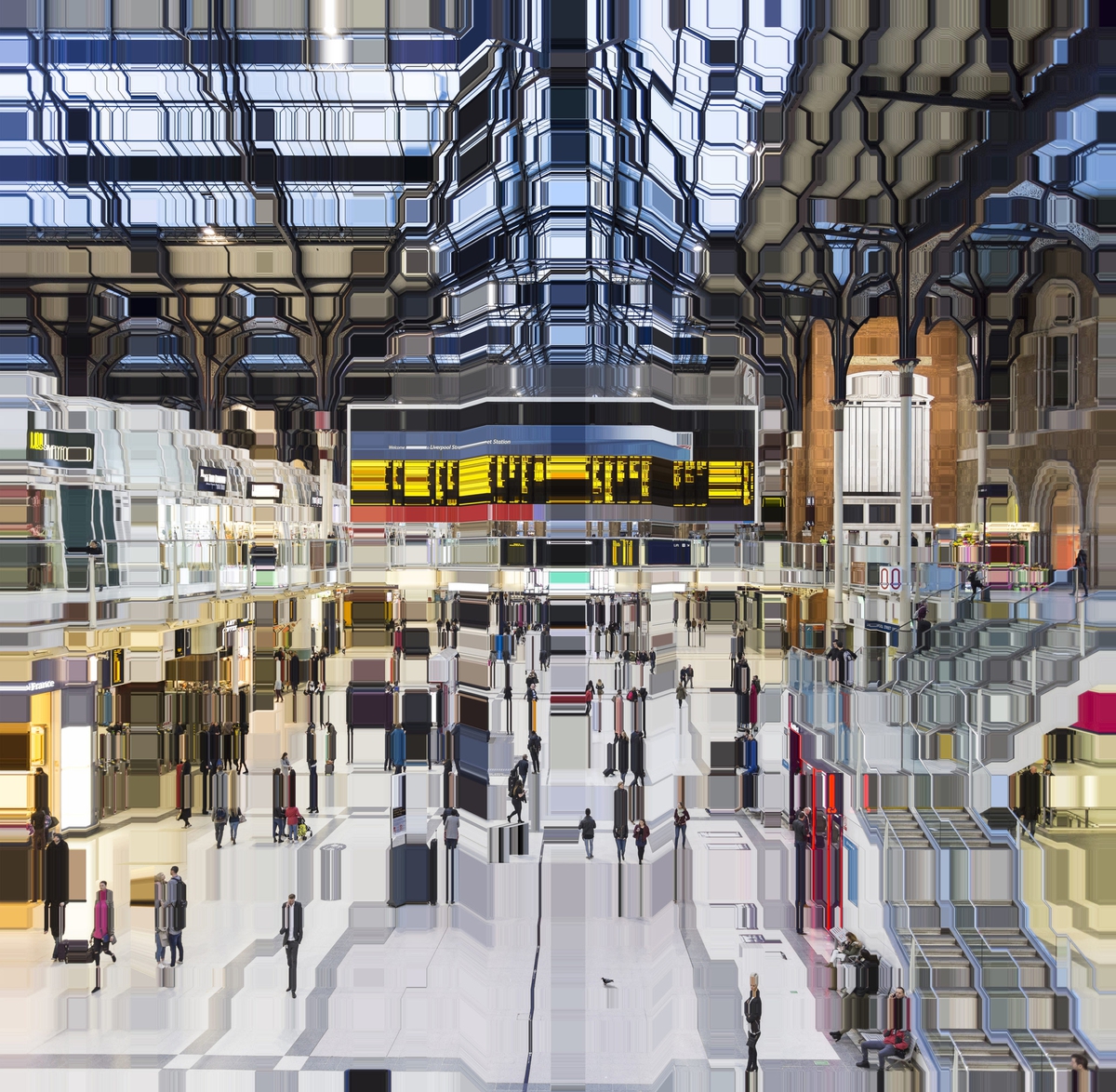 Asaf Gam Hacohen: Liverpool Street Station 18:32, 2018, Archival pigment print, edition of 5 +2AP, 39x39, 47x47, 58 x 58 inches