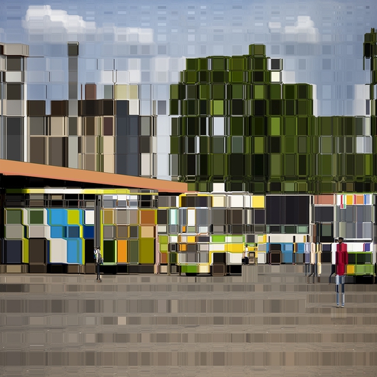 Asaf Gam Hacohen, Margao Central Bus Station, 2024, Archival Pigment Print, 42 x 42 and 58 x 58 inches