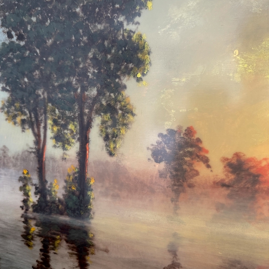 Detail of 'Flooded River: Golden Light at Dawn, October, 2001'