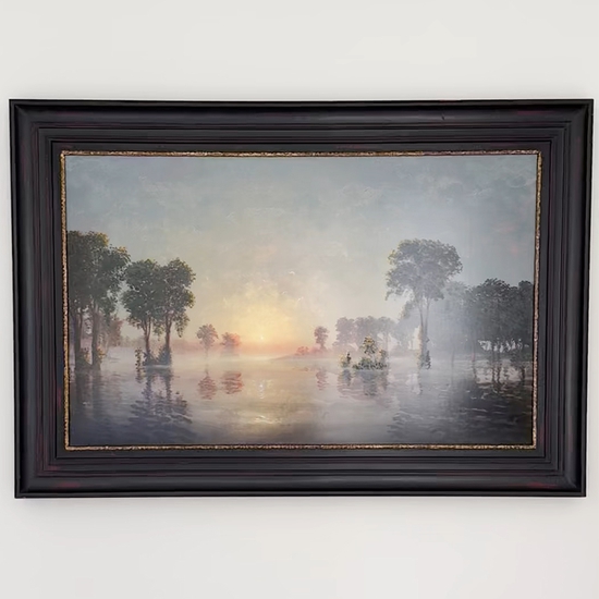 Installation of 'Flooded River: Golden Light at Dawn, October, 2001'