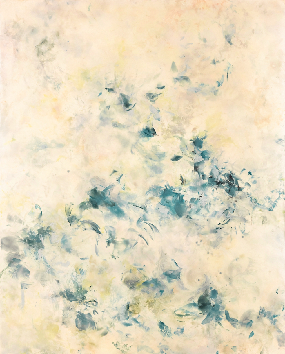 Betsy Eby: Her Broken Pearls Became the Milky Way, 2021, Hot wax, cold wax, oil, ink on panel, 60 x 48 inches