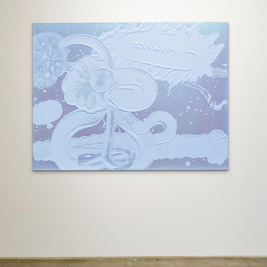 (8529) Green Violet Blue Mica Painting (Daze-y) -- Catherine Howe