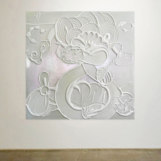 (10007) Iridescent White Painting (Marguerite) -- Catherine Howe