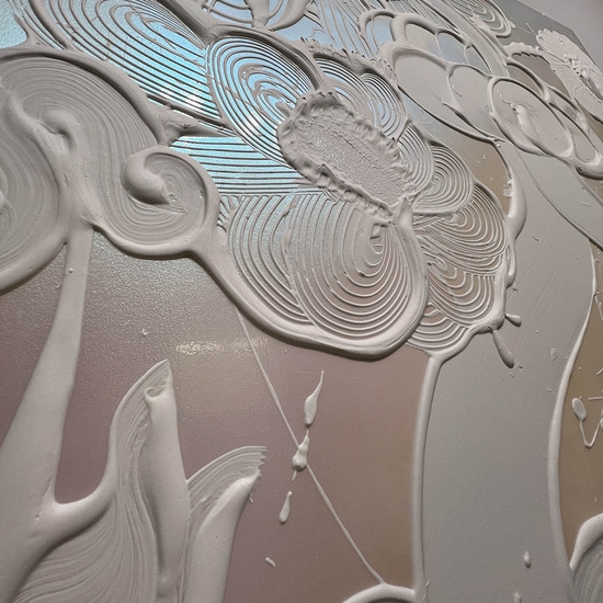 Detail of 'Iridescent White Painting (Bluebell)'