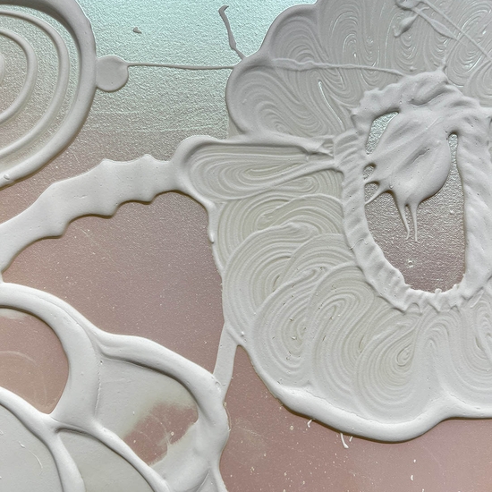 Detail of 'Iridescent White Painting (Bluebell)'