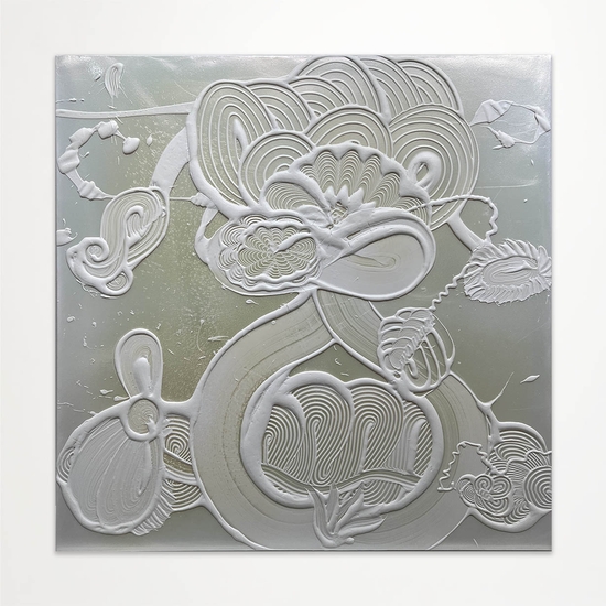 (10007) Iridescent White Painting (Marguerite) -- Catherine Howe