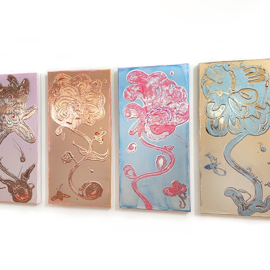 Studio installation of 'Tall Bloom' series