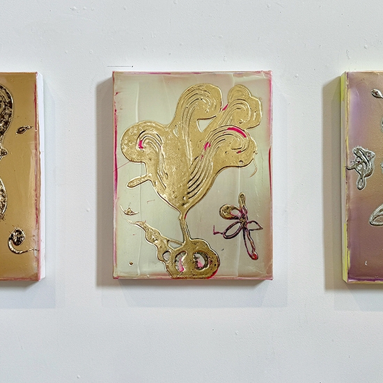 Gallery install of 'Tiny Blooms' series