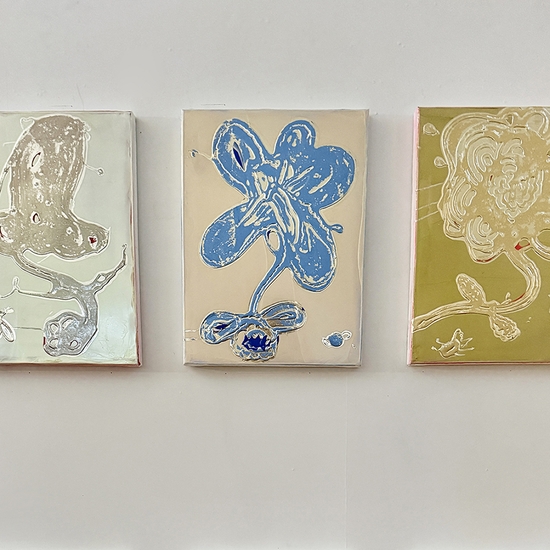 Studio installation of 'Tiny Bloom' series