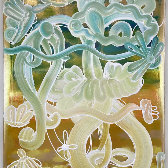 Catherine Howe: Wallflower (No. 24), 2024, Acrylic and mica pigments on canvas, 30 x 24 x 1.5 inches