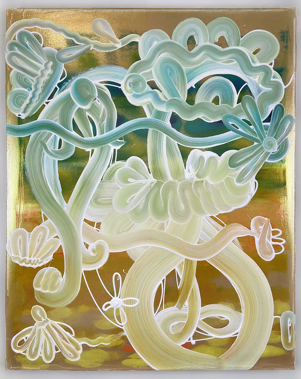 Catherine Howe: Wallflower (No. 24), 2024, Acrylic and mica pigments on canvas, 30 x 24 x 1.5 inches