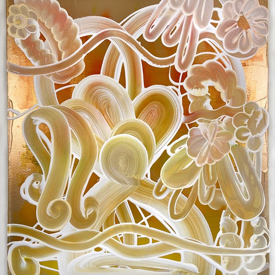 Catherine Howe: Wallflower (No. 8), 2024, Acrylic and mica pigments on canvas, 30 x 24 x 1.5 inches