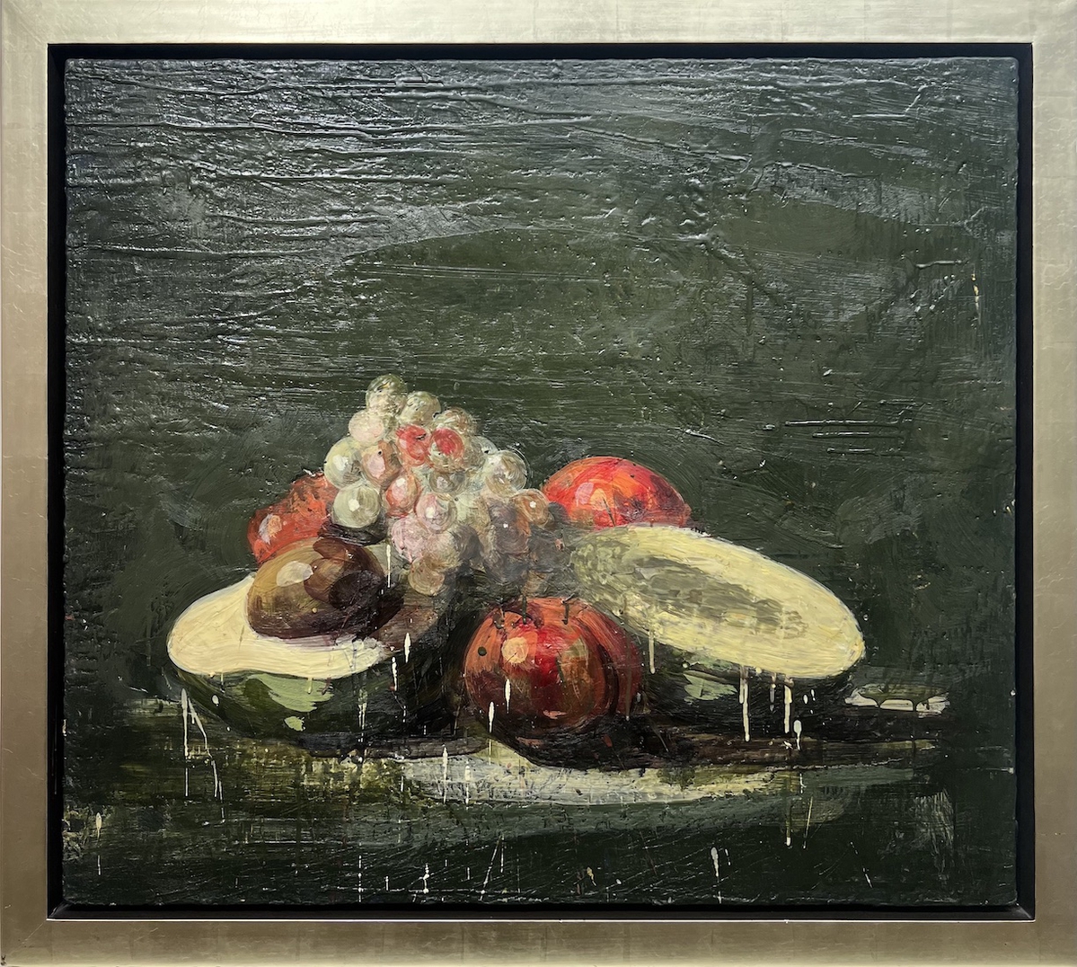 Tony Scherman: Untitled (Avocados), 2000, Encaustic on Canvas, 32 x 36 x 2.5 inches