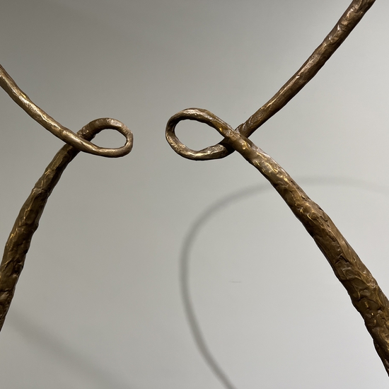 Micheal Schultheis: "Galileo Dreams of Joy" details, 2024, Bronze, 104 x 38 x 6 inches.