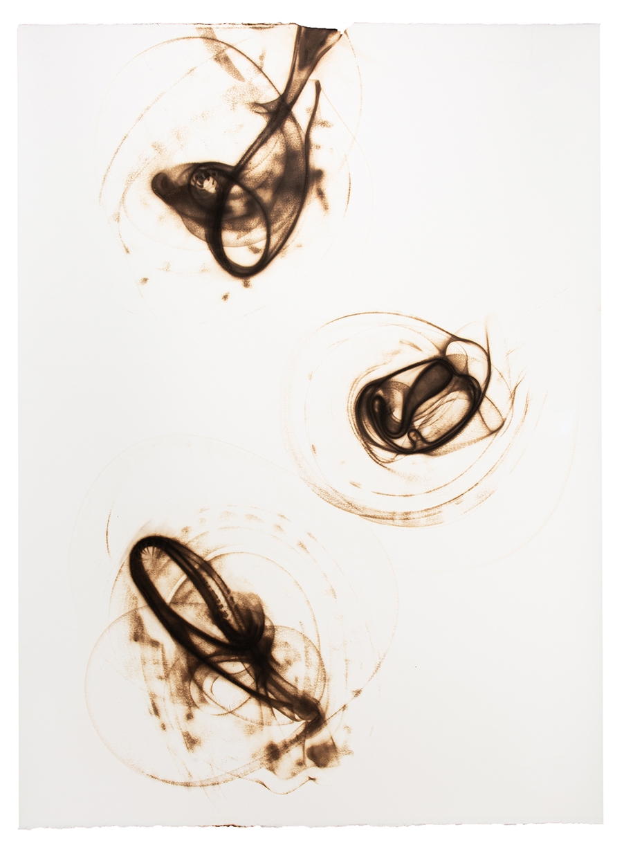 Etsuko Ichikawa: Trace 0119, 2019, Glass pyrograph on watercolor paper, 52 x 38 inches