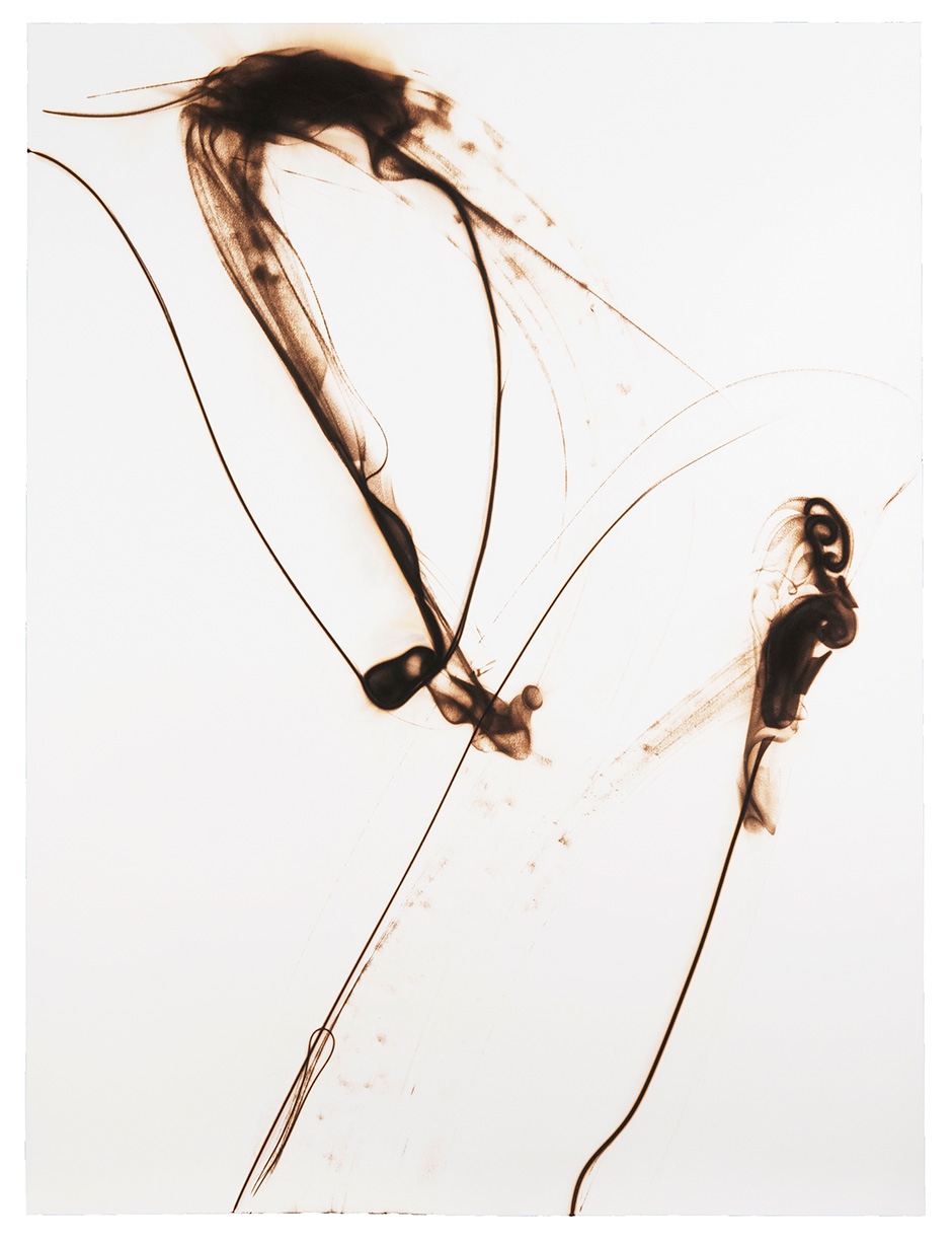 Etsuko Ichikawa: Trace 0416, 2016, Glass pyrograph on paper, 56 x 43 inches